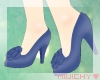 |Floral| Blue Heels