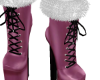 PINK SANTA FUR BOOTS