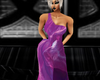purple strap gown