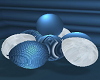 bluewhite floor ballons