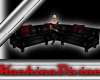 (KD)Black&Red pvc couch