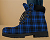 Blue Work Boots Plaid F