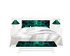 green white bed