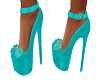 Bow aqua heels