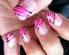 Pink Stripy Nails