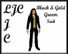 LJC Blk/Gold Groom Suit