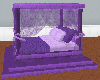 (e) purple canopy bed