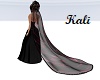 Crimson/Black Long Veil