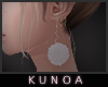 K| puff earrings whte