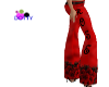 Rose red flare pants