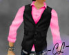 Shirt Vest - Pink Black