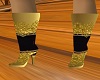 gold black boots