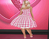 fashion pink plaid dress