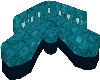 Teal V Shape Heart Couch