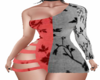 R/B Floral Sexy Dress
