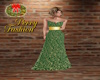 holiday gown green &gold
