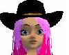 Black hat with pink hair