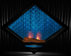 blue black fireplace
