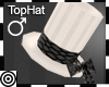 *m White TopHat Blk Bow