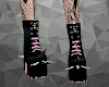 Black/Pink Spiked Boots