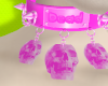 Pink skull choker |F|