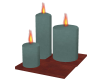 SE-Teal Pillar Candles