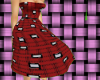 50's red patterned dress