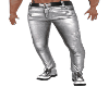 Silver leather jeans
