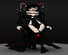Crying Pale Demon Devil Woman Black Glitter Gown