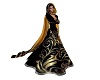 Royal Black  gold gown