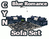 Blue Romance Sofa Set
