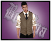 Coffee Suit Vest Blk Tie
