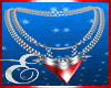 SILVER NECKLACE w RED