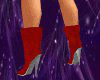 red ankle boots