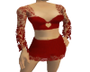 Red Lace Shorts Set