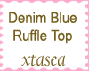 Denim Blue Ruffle Top