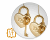 Earrings CD Heart+keys