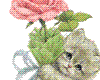 Animated cat with rose