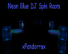 Neon Blue DJ Spin Room