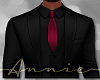 Black Suit Burgundy Tie+