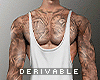 WHITE  MUSCLE TANK