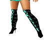Hot Teal & Black Boots