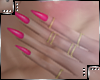 Pink Nails Gold Rings