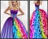 *Kid Rainbow Ruffle Gown
