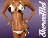 brown and white bikini