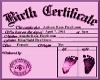 Birth Certificate Aubree