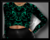 [K} Green Crop Sweater