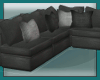 [Rain] Black Corner Sofa