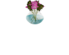 Glass Vase w/Pink Roses