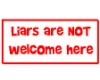 No Liars Welcome sticker